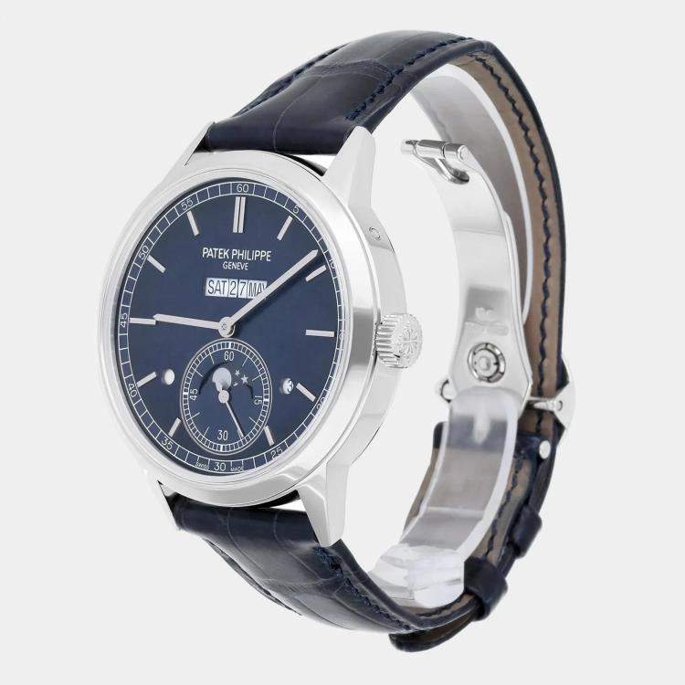 Pre Owned Patek Philippe Perpetual Calendar 5236P Automatic Blue Platinum Men's Wristwatch 41 mm