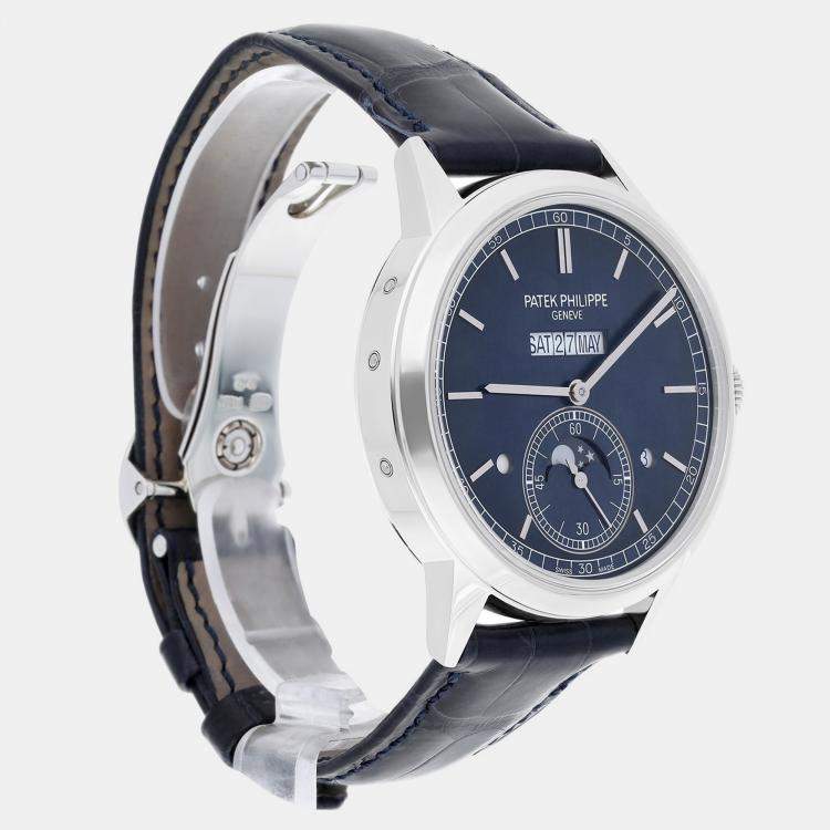 Pre Owned Patek Philippe Perpetual Calendar 5236P Automatic Blue Platinum Men's Wristwatch 41 mm