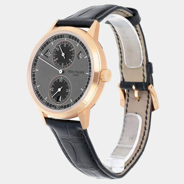 Pre Owned Patek Philippe Calatrava 5235/50R-001 Automatic Grey 18k Rose Gold Men's Wristwatch 40.5 mm