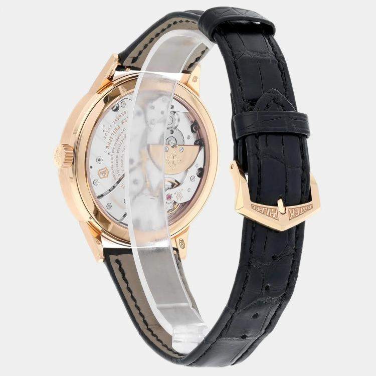 Pre Owned Patek Philippe Calatrava 5235/50R-001 Automatic Grey 18k Rose Gold Men's Wristwatch 40.5 mm