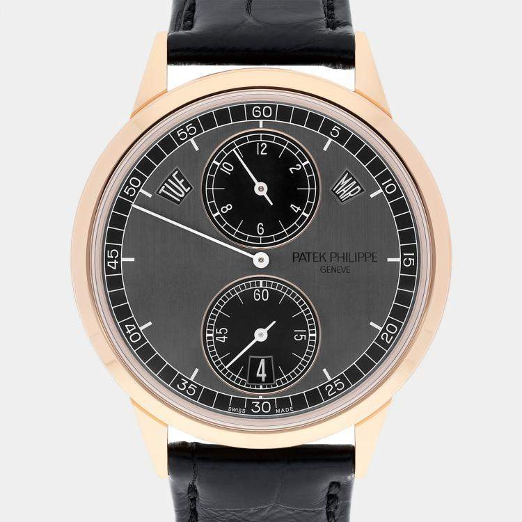 Pre Owned Patek Philippe Calatrava 5235/50R-001 Automatic Grey 18k Rose Gold Men's Wristwatch 40.5 mm