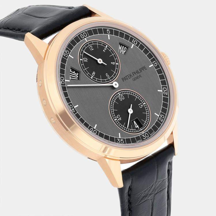 Pre Owned Patek Philippe Calatrava 5235/50R-001 Automatic Grey 18k Rose Gold Men's Wristwatch 40.5 mm
