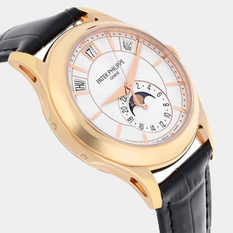 Pre Owned Patek Philippe Complications 5205R Automatic Silver 18k Rose Gold Men's Wristwatch 40 mm