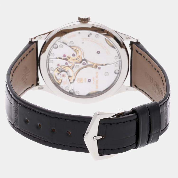 Pre Owned Patek Philippe Calatrava 6119G-001 Manual Winding Grey 18k White Gold Men’s Wristwatch 39mm
