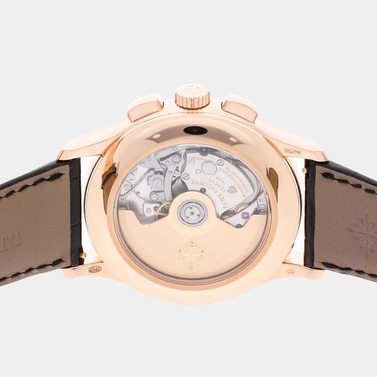 Pre Owned Patek Philippe Complications 5905R-001 Automatic Brown 18k Rose Gold Men’s Wristwatch 42 mm