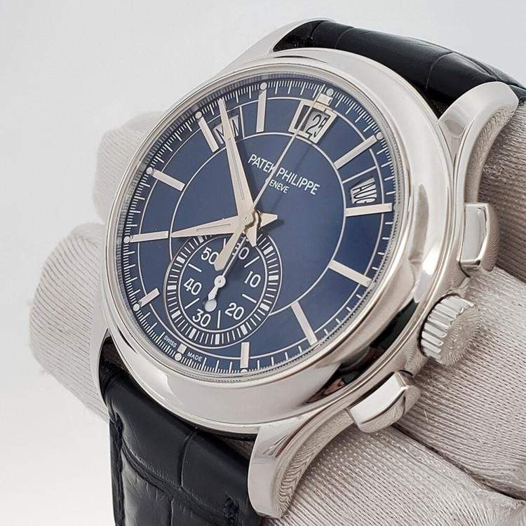 Pre Owned Patek Philippe Complications 5905P Automatic Blue Platinum Men’s Wristwatch 42 mm