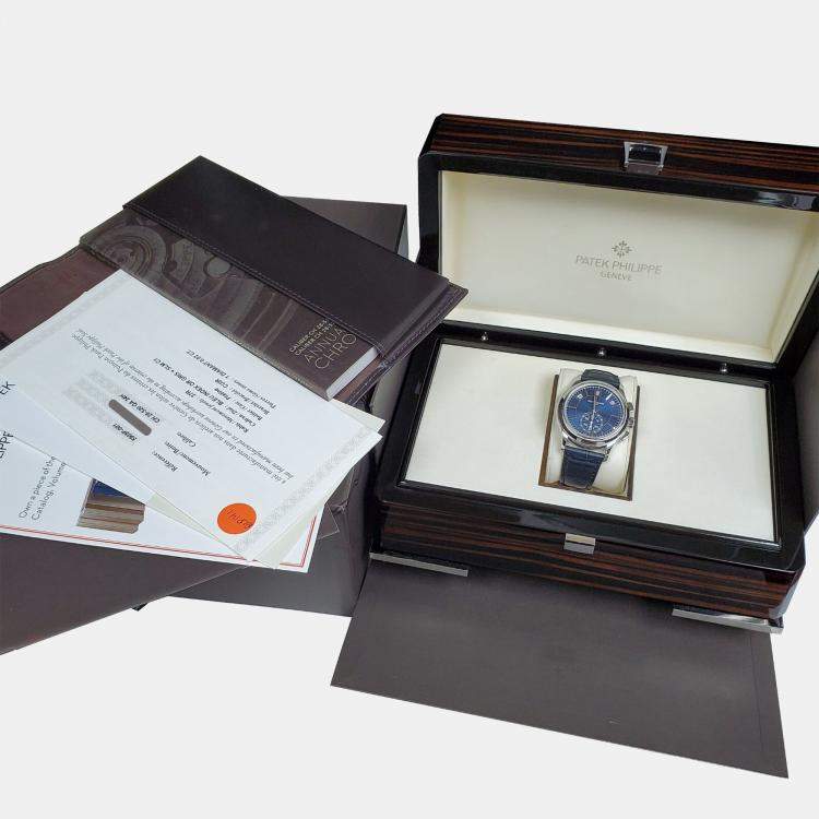 Pre Owned Patek Philippe Complications 5905P Automatic Blue Platinum Men’s Wristwatch 42 mm