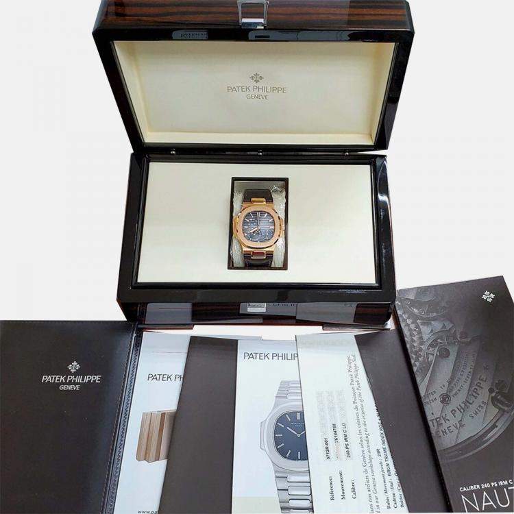 Pre Owned Patek Philippe Nautilus 5712R Automatic Black 18k Rose Gold Men’s Wristwatch 40 mm