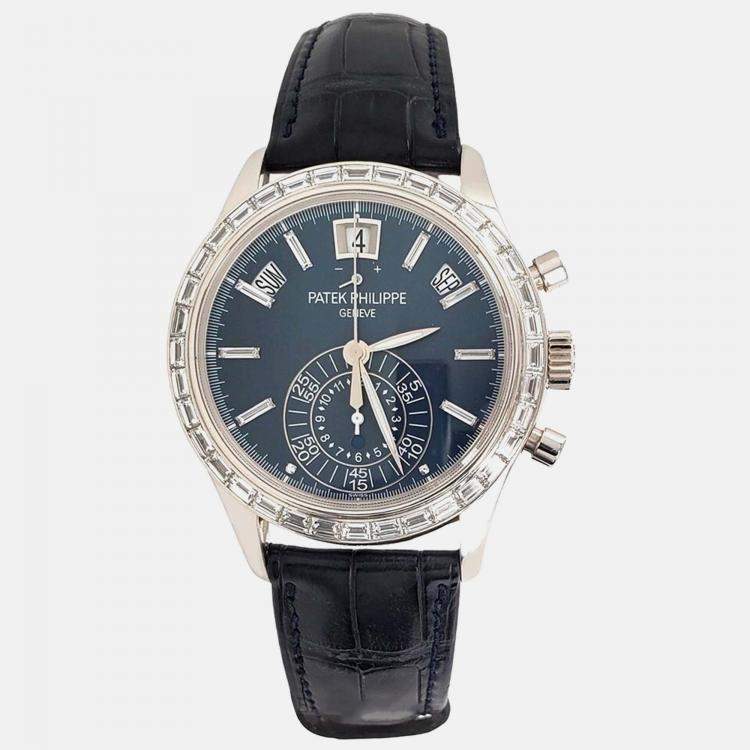 Pre Owned Patek Philippe Complications 5961P Automatic Blue Diamond Platinum Men’s Wristwatch 40.5 mm