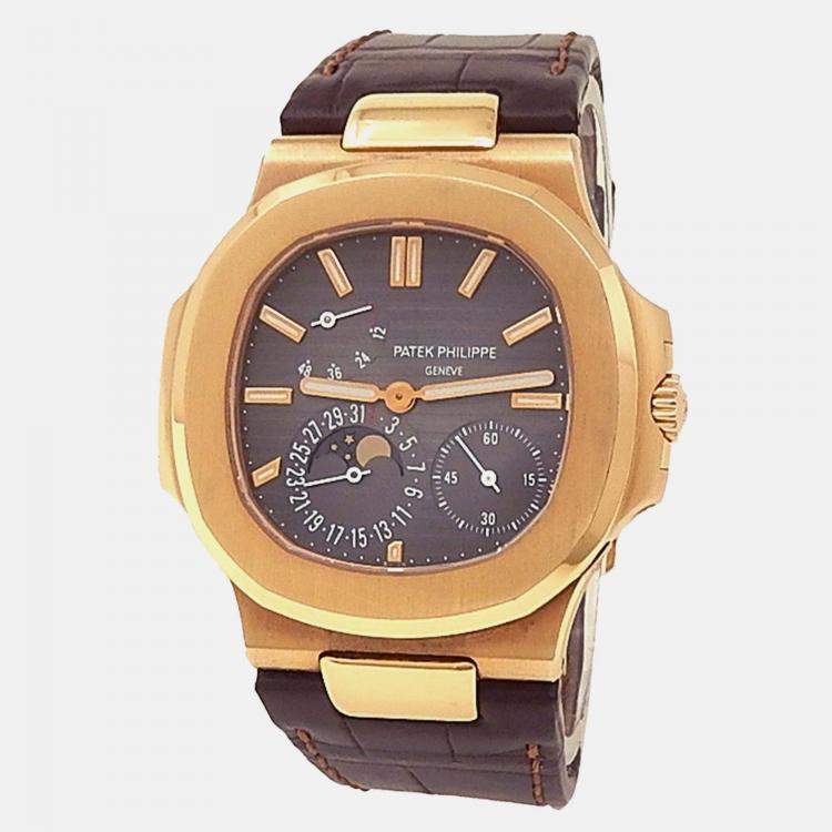 Pre Owned Patek Philippe Nautilus 5712R-001 Automatic Brown 18K Rose Gold Men’s Wristwatch 40 mm