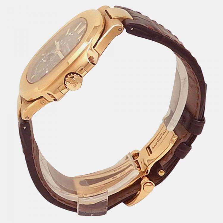Pre Owned Patek Philippe Nautilus 5712R-001 Automatic Brown 18K Rose Gold Men’s Wristwatch 40 mm