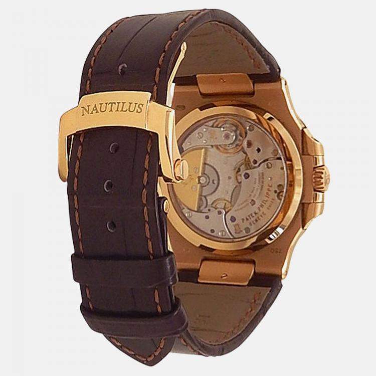 Pre Owned Patek Philippe Nautilus 5712R-001 Automatic Brown 18K Rose Gold Men’s Wristwatch 40 mm