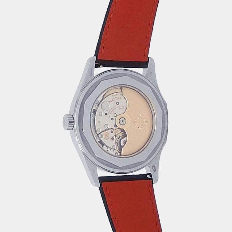 Pre Owned Patek Philippe Calatrava 6007G-010 Automatic Black 18K White Gold Men’s Wristwatch 40 mm