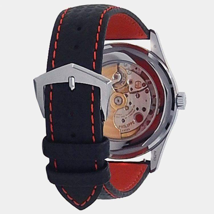 Pre Owned Patek Philippe Calatrava 6007G-010 Automatic Black 18K White Gold Men’s Wristwatch 40 mm