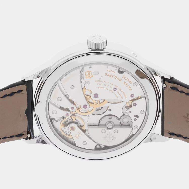 Pre Owned باتيك فيليب جراند كومبليكاشنز إن لاين بيربيتشوال كاليندر 5236P-001 أوتوماتيك 41 ملم مملوكة من قبل