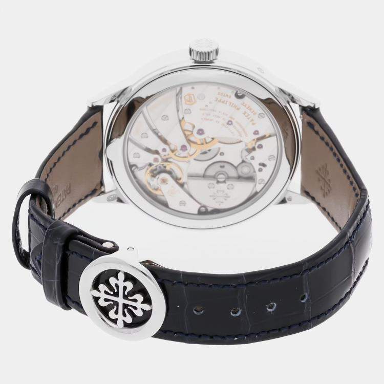 Pre Owned باتيك فيليب جراند كومبليكاشنز إن لاين بيربيتشوال كاليندر 5236P-001 أوتوماتيك 41 ملم مملوكة من قبل