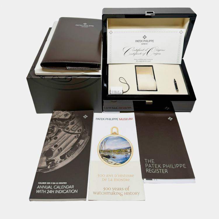 Pre Owned باتيك فيليب نوتيلوس تقويم سنوي مراحل القمر 5726A-001 أوتوماتيك 40 ملم مملوك مسبقاً