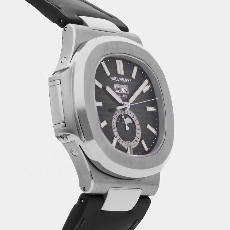 Pre Owned باتيك فيليب نوتيلوس تقويم سنوي مراحل القمر 5726A-001 أوتوماتيك 40 ملم مملوك مسبقاً