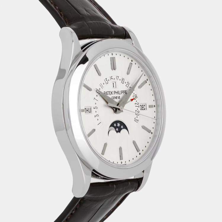 Pre Owned Pre-Owned Patek Philippe Grand Complication Perpetual Calendar with Retrograde Date 5496P-001 Silver Automatic Platinum Men's Wristwatch 39 MM