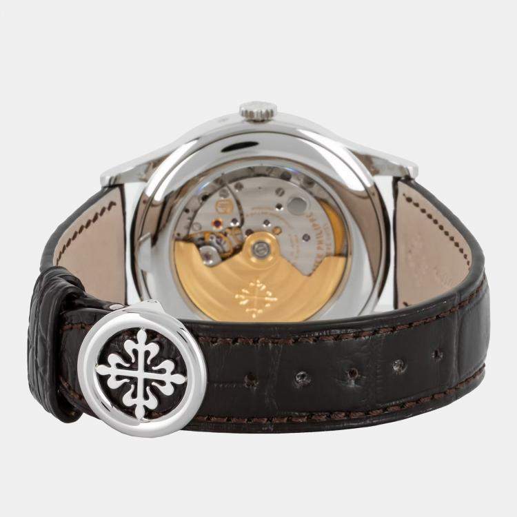 Pre Owned Pre-Owned Patek Philippe Grand Complication Perpetual Calendar with Retrograde Date 5496P-001 Silver Automatic Platinum Men's Wristwatch 39 MM