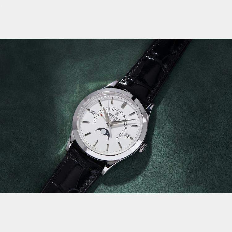 Pre Owned Pre-Owned Patek Philippe Grand Complication Perpetual Calendar with Retrograde Date 5496P-001 Silver Automatic Platinum Men's Wristwatch 39 MM