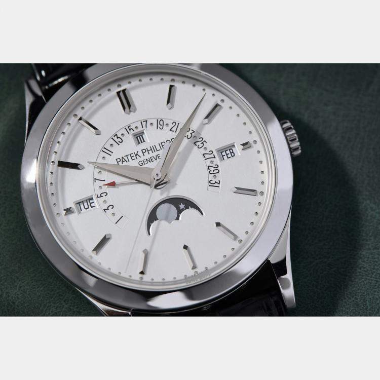 Pre Owned Pre-Owned Patek Philippe Grand Complication Perpetual Calendar with Retrograde Date 5496P-001 Silver Automatic Platinum Men's Wristwatch 39 MM