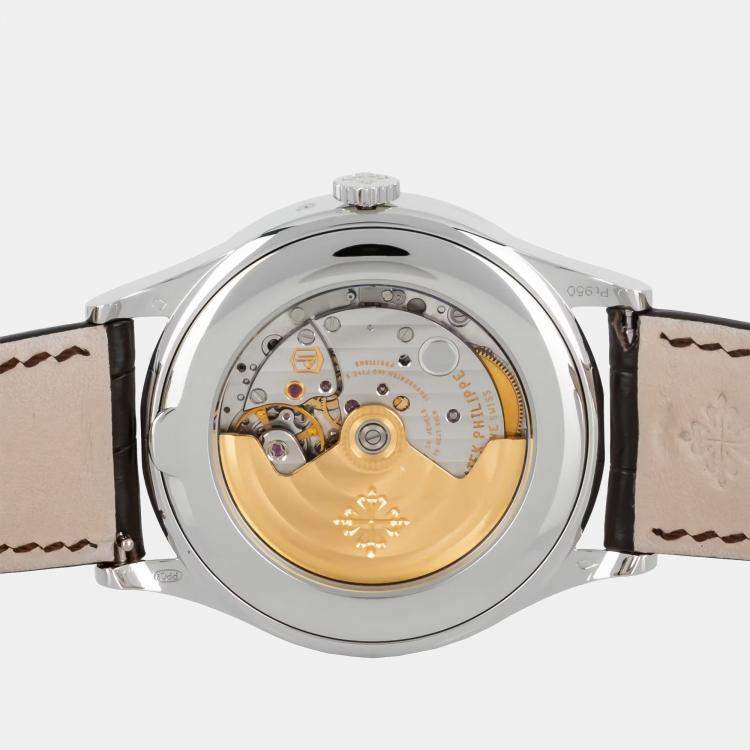 Pre Owned Pre-Owned Patek Philippe Grand Complication Perpetual Calendar with Retrograde Date 5496P-001 Silver Automatic Platinum Men's Wristwatch 39 MM