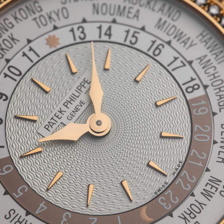 Pre Owned Pre-Owned Patek Philippe Complications World Time 7130R-013 Silver Automatic 18k Rose Gold Men's Wristwatch 36 MM