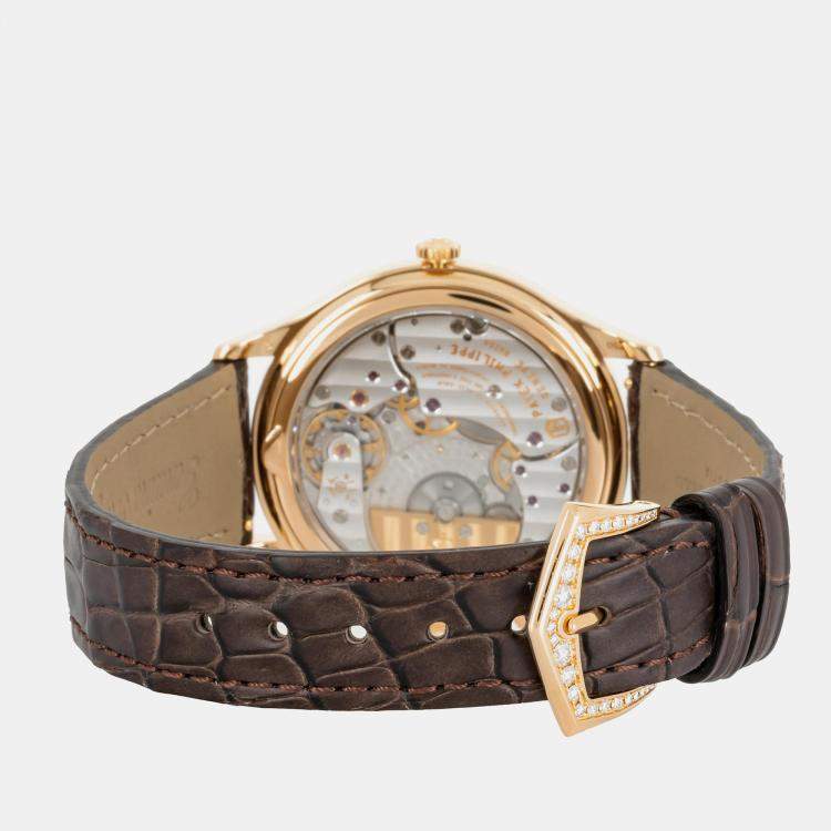 Pre Owned Pre-Owned Patek Philippe Complications World Time 7130R-013 Silver Automatic 18k Rose Gold Men's Wristwatch 36 MM
