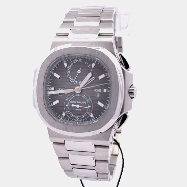 Pre Owned Patek Philippe Nautilus 5990/1A-001 Grey Stainless Steel Automatic Men Wristwatch 40.5mm
