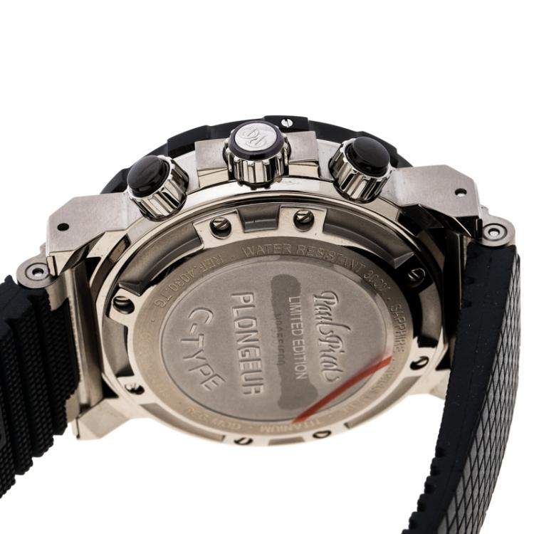 Pre Owned Paul Picot Black Titanium Plonguer C-Type Titanium 4030 Men's Wristwatch 48 mm