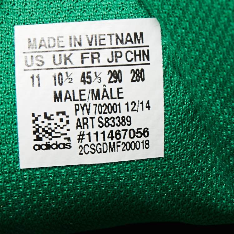Pre Owned Pharrell Williams Green Leather Pharrell Superstar Low Top Sneakers Size 45.5