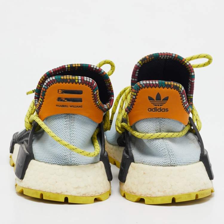 Pre Owned Pharrell Williams x Adidas Blue Fabric Human Body NMD Sneakers Size 44 2/3