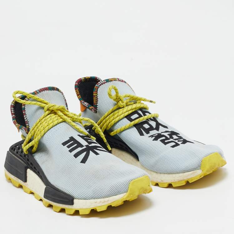 Pre Owned Pharrell Williams x Adidas Blue Fabric Human Body NMD Sneakers Size 44 2/3