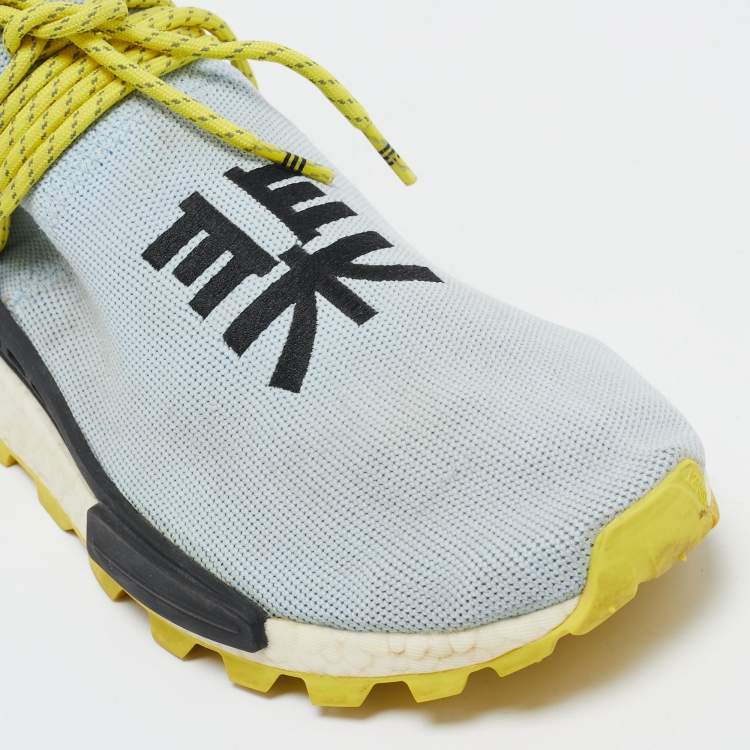 Pre Owned Pharrell Williams x Adidas Blue Fabric Human Body NMD Sneakers Size 44 2/3