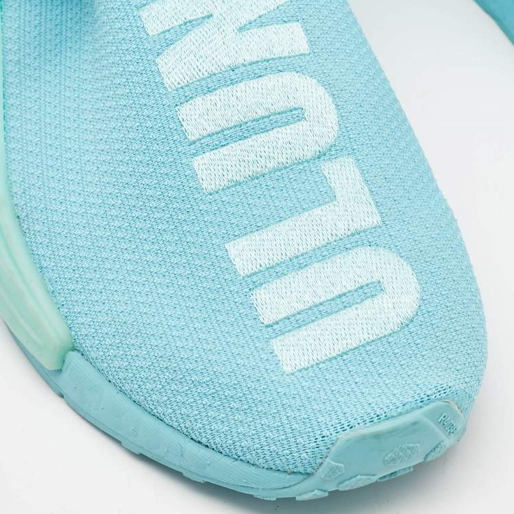 Pre Owned Pharrell Williams Blue Knit Fabric Hu NMD Lace Up Sneakers Size 40