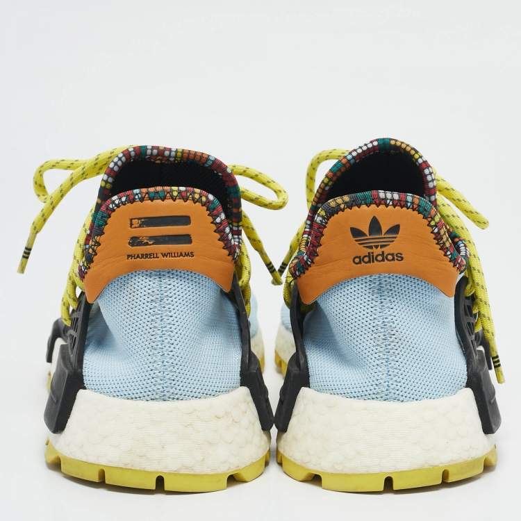 Pre Owned Pharrell Williams x Adidas Blue Fabric Human Body NMD Sneakers Size 42