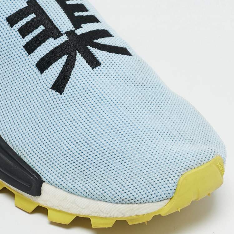 Pre Owned Pharrell Williams x Adidas Blue Fabric Human Body NMD Sneakers Size 42