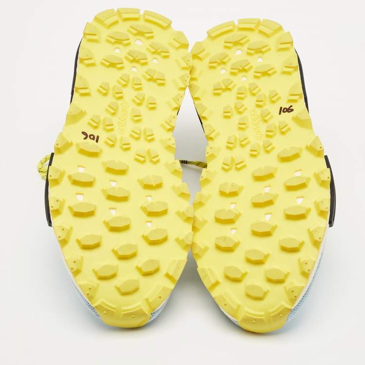 Pre Owned Pharrell Williams x Adidas Blue Knit Fabric Hu NMD Inspiration Pack Clear Sky Sneakers Size 43 1/3