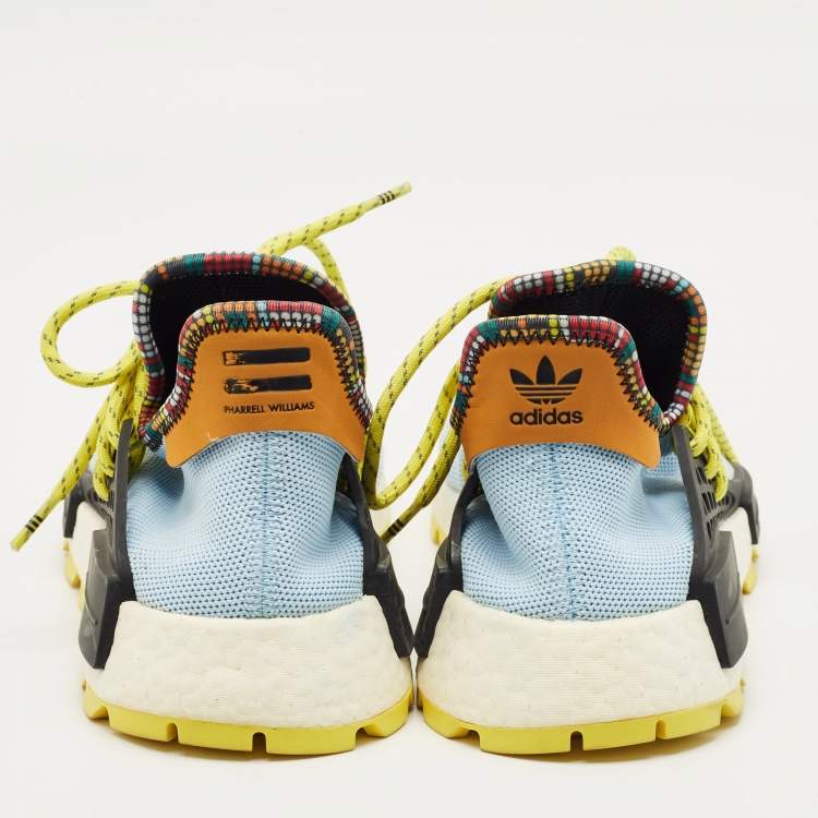 Pre Owned Pharrell Williams x Adidas Blue Knit Fabric Hu NMD Inspiration Pack Clear Sky Sneakers Size 43 1/3