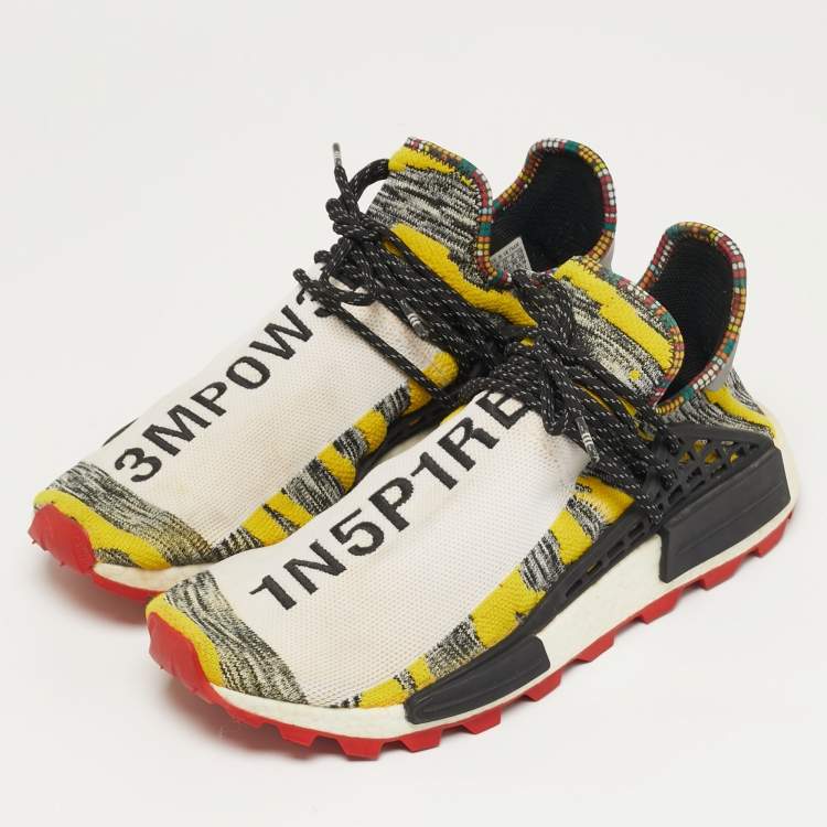 Pre Owned Pharrell Williams x Adidas NMD Size 46.5 Multicolor Knit Fabric Sneakers