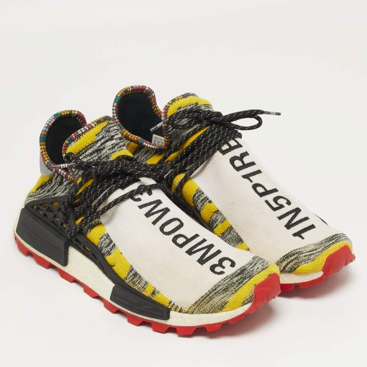 Pre Owned Pharrell Williams x Adidas NMD Size 46.5 Multicolor Knit Fabric Sneakers