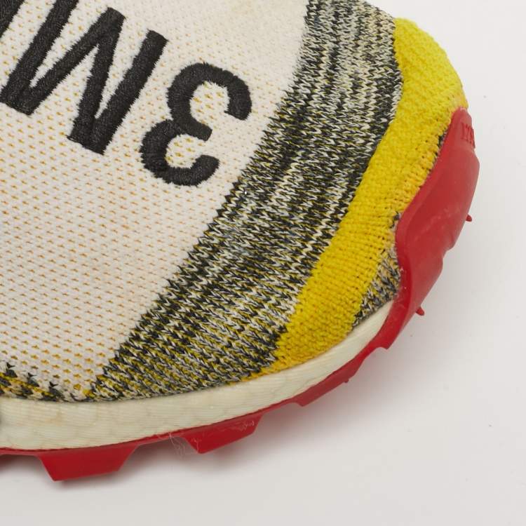 Pre Owned Pharrell Williams x Adidas NMD Size 46.5 Multicolor Knit Fabric Sneakers