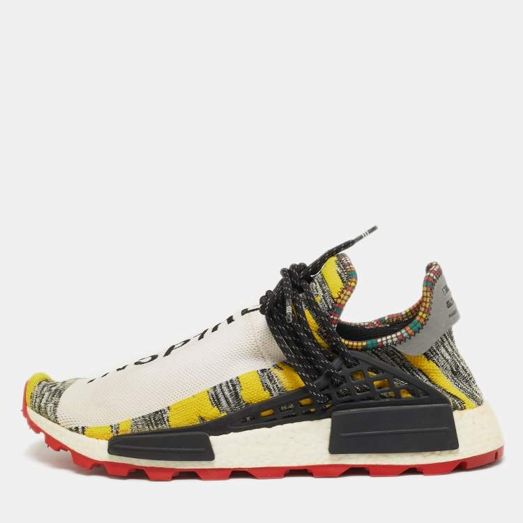 Pre Owned Pharrell Williams x Adidas NMD Size 46.5 Multicolor Knit Fabric Sneakers