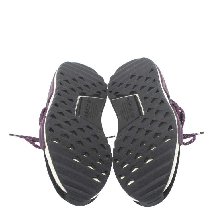 Pre Owned Adidas x Pharell Williams NMD Black Mesh Hu Trail Holi Low Top Sneakers Size 42.5
