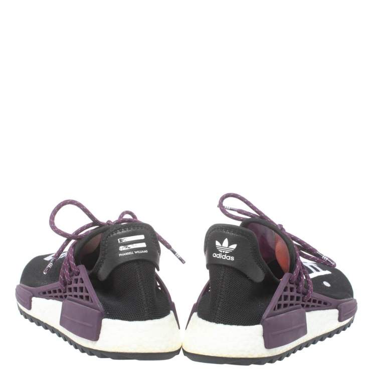 Pre Owned Adidas x Pharell Williams NMD Black Mesh Hu Trail Holi Low Top Sneakers Size 42.5