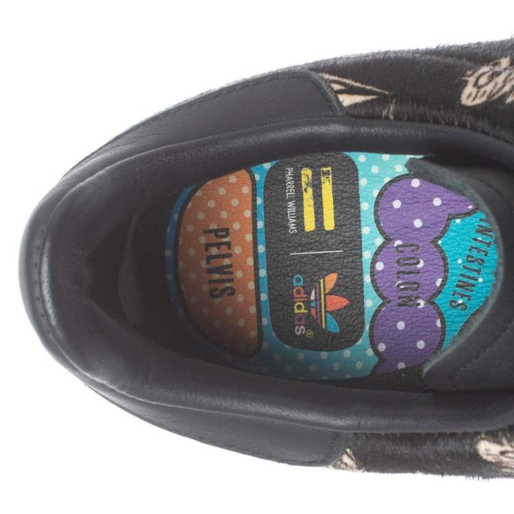 Pre Owned Adidas Stan Smith x Pharrell Williams Diamond Print Calf Hair Low Top Sneakers Size 42 2/3