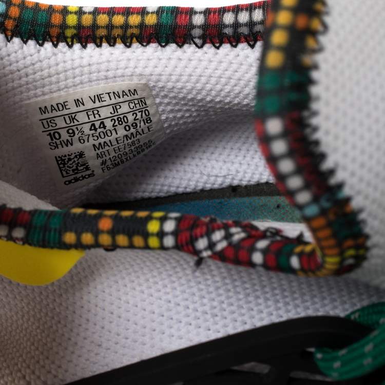 Pre Owned Pharrell Williams x Adidas White Fabric Human Body NMD Sneakers Size 44