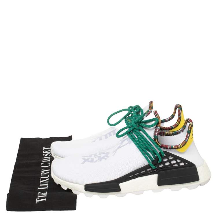 Pre Owned Pharrell Williams x Adidas White Fabric Human Body NMD Sneakers Size 44