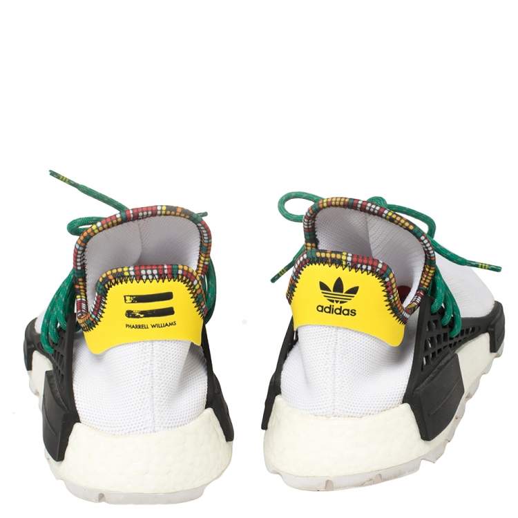 Pre Owned Pharrell Williams x Adidas White Fabric Human Body NMD Sneakers Size 44